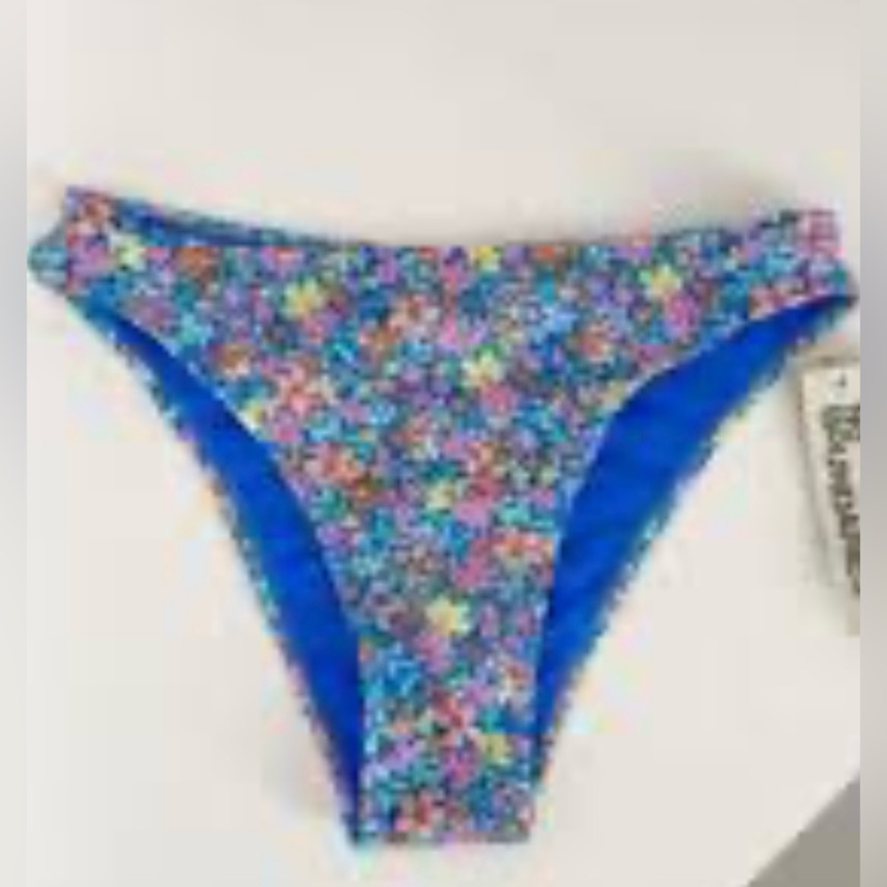 💛🩵💖No Boundaries Colorful Floral women Swim Bottoms